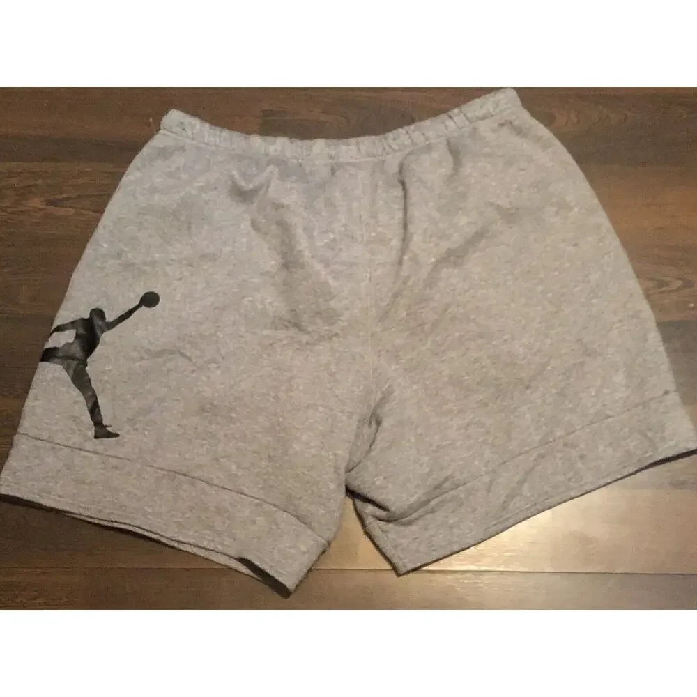Men's Air Jordan Jumpman Grey Fleece Gym Shorts Training XXL~ Fast shipping!
